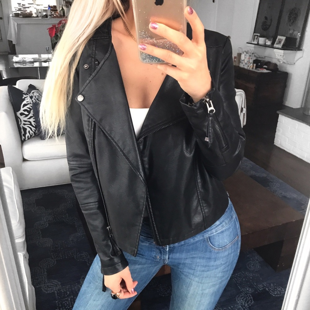 💣 BAGATELLE BLACK FAUX LEATHER JACKET!